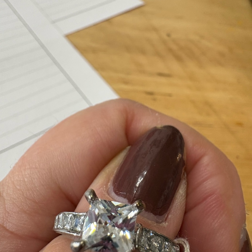 R23 Silver Ring with Clear CZs